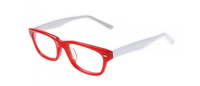 Rot-weiße Gleitsichtbrille - stylische weiße Bügel