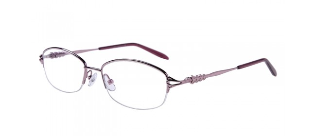 Halbrand Gleitsichtbrille aus Metall in Pink 