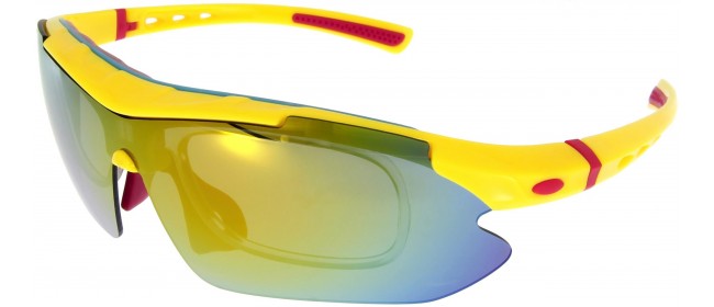 Sportbrille SP0890 in Gelb Rot mit Sehwerten