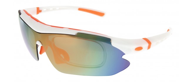 Sportbrille SP0890 in Weiß Orange mit Sehwerten