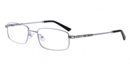 Weiße Gleitsichtvollrandbrille aus Metall 