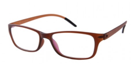 Nerd-Vollrandbrille in braun-weiß 