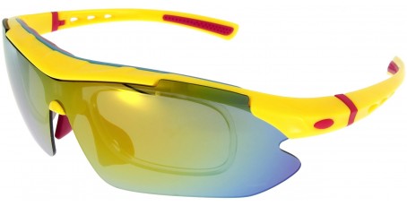Sportbrille SP0890 in Gelb Rot mit Sehwerten