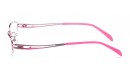 Pinkfarbene Damen Halbrandbrille - Schlichte Brillenfront