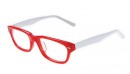 Rot-weiße Gleitsichtbrille - stylische weiße Bügel