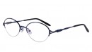 Blaue Gleisicht-Halbrandbrille aus Metall 