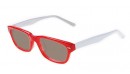 Rot-weiße Sonnenbrille mit weißen Bügeln 