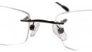 Randlose Brille mit schwarzen Brillenbügeln