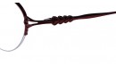 Rote Halbrandbrille aus Metall mit Federscharnier 