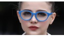 Runde Vollrand-Gleitsichbrille aus Kunststoff in Blau 