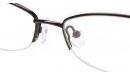 Schwarze Halbrandbrille - detailreiche Bügel