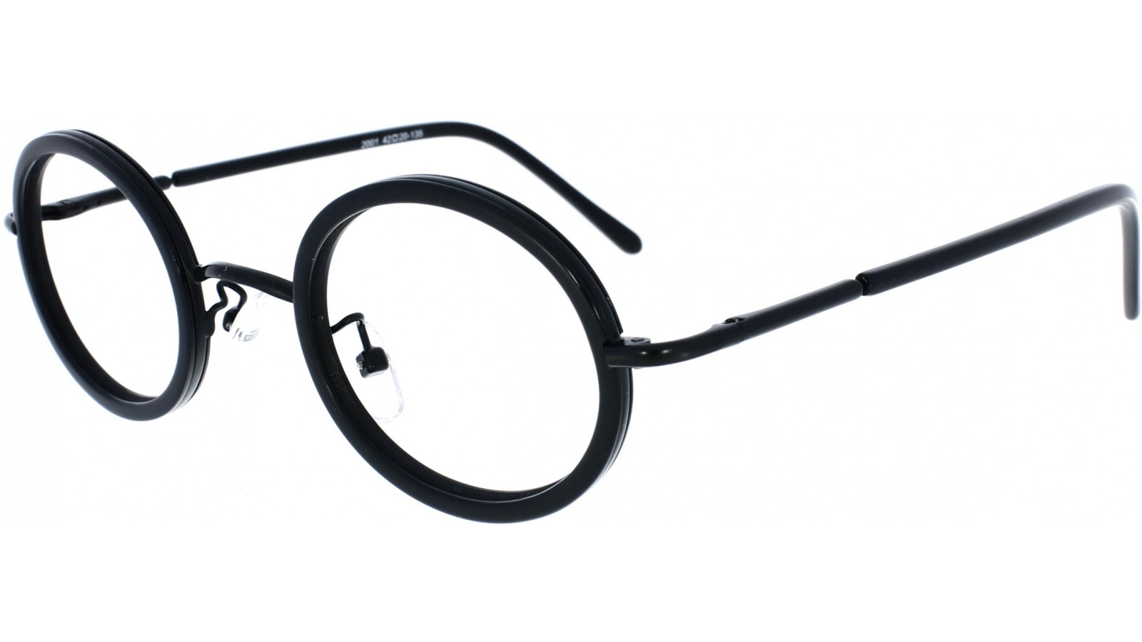 runde Arbeitsplatzbrille aus schwarzem Metall