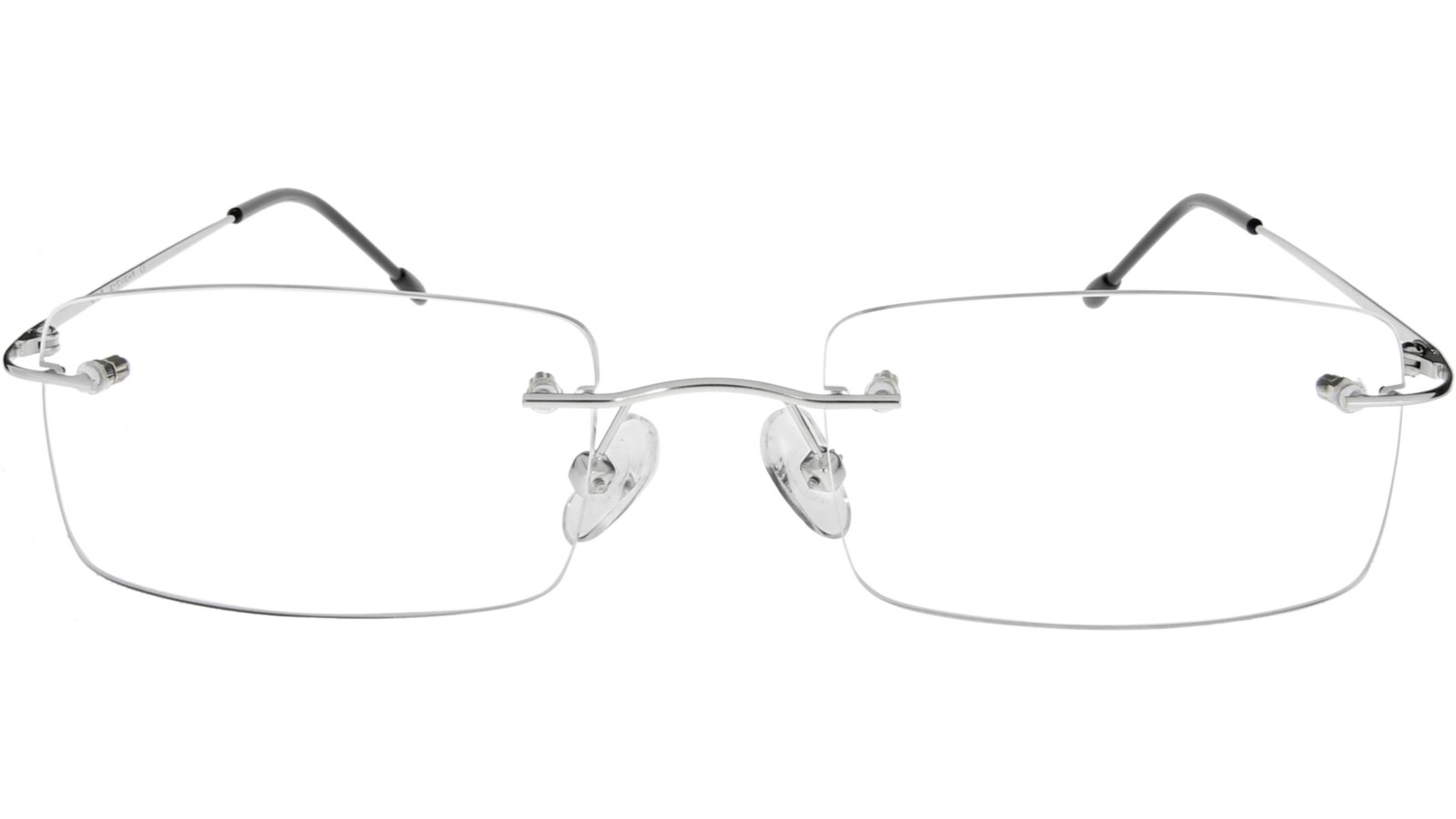 Randlose Brille - Sehr schmale - elegante Bügel grau